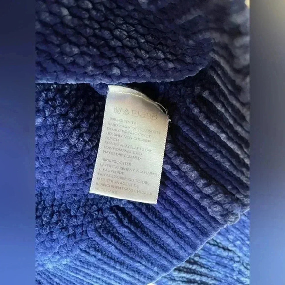 Urban Outfitters Silence + Noise Blue Chenille Cropped Sweater Blue size small - Picture 3 of 4